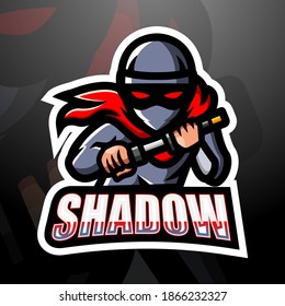 Shadow mascot esport logo design