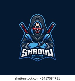 Shadow Mascot Esport Logo Design Illustration For Gaming Club 