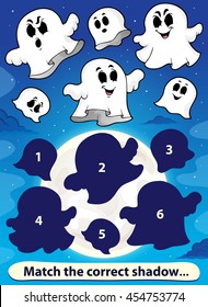 Shadow match game with ghosts 1 - eps10 vector illustration.