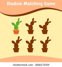 Shadow matching game background vector for kids education and collection