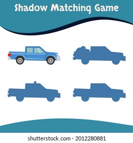 Shadow matching game background vector good for kids education and collection