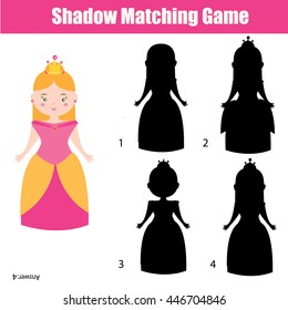 Shadow matching game for children. Find the correct shadow task for kids preschool and school age