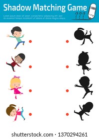 Shadow Matching Game for kids, Visual game for kid. Instructional media, Connect the dots picture,Education Vector Illustration.