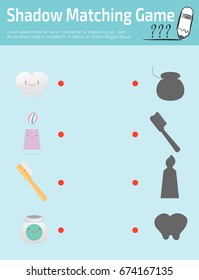 Shadow Matching Game for kids, Visual game for kid. Connect the dots picture,Education Vector Illustration.  kids game, children game