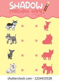 Shadow matching game template illustration