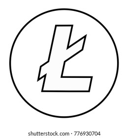 Shadow minimalistic vector crypto logo Litecoin criptocurrency 