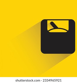 with shadow on yellow background
