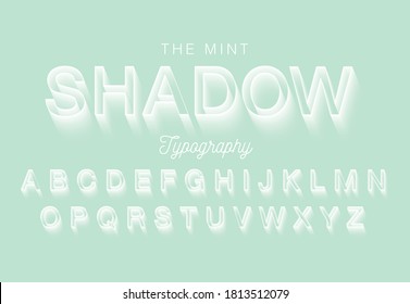 diseño de tipografía de esquema de sombra vector/ilustración