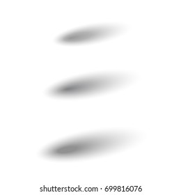 Shadow oval set. Gray soft shadows, isolated on white background. Transparent graphic design. Template realistic shadows for decoration, frame, tab, empty blank, banner. Vector illustration
