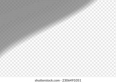 Shadow overlay effect. Applicable for mockups. Soft shadow layout. Realistic geometric shadows. Vector illustration