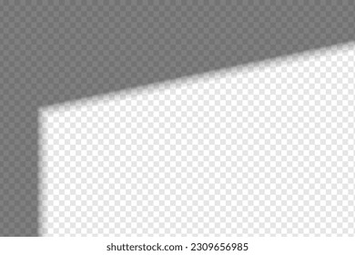 Shadow overlay effect. Applicable for mockups. Soft shadow layout. Realistic geometric shadows. Vector illustration