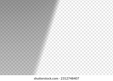 Shadow overlay effect. Applicable for mockups. Soft shadow layout. Realistic geometric shadows. Vector illustration