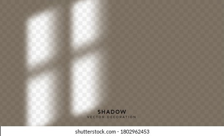 Schattenüberlagerung. Effekt von helltransparentem Schatten. Realistische kreative Illusionen mit reflektierenden Effekten. Overlay zum Hinzufügen von Szenenbeleuchtung zu Ihren Bildern. Einzelnes Element für Design. Vektorgrafik.