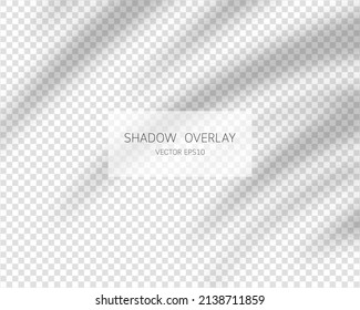 Shadow overlay effect. Natural shadows isolated on transparent background. Vector illustration. 