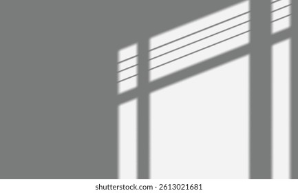 Shadow overlay effect. Natural window shadow. Sunlight and shadow scene background. Vector illustration