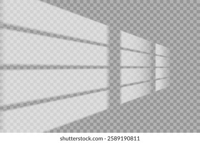 Shadow overlay effect. Realistic light shades from windows.PNG.Vector.