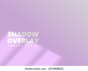 Shadow overlay effect. Soft shadow form window. Vector soft shadow and light overlay effect with pink background