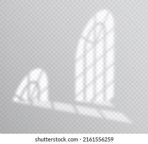 Shadow overlay effect. Soft light and shadows from window. Realistic vector Mockup of transparent shadow overlay effect and natural lightning in room interior.