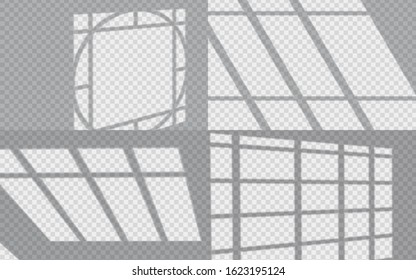 Shadow overlay effect. Transparent light and shadows from windows and jalousie. Use for mockup. Vector image.