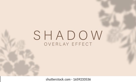 Shadow overlay effect. Transparent soft light and shadows from plant, branches, foliage and leaves. Mockup of transparent leaf shadow overlay effect and natural lightning. Vector mock up gradient mesh