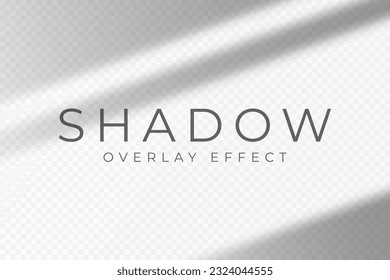 Shadow overlay effect. Transparent soft light and shadows in geometric shapes, natural lighting scene. Mockup of abstract transparent shadow overlay effect and natural lightning. Vector