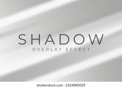 Shadow overlay effect. Transparent soft light and shadows in geometric shapes, natural lighting scene. Mockup of abstract transparent shadow overlay effect and natural lightning. Vector