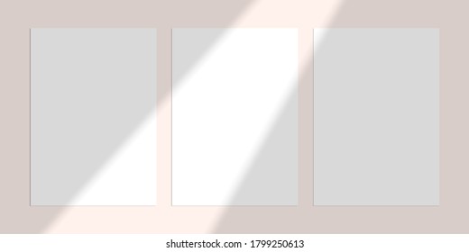 Shadow overlay effect. Vector sunlight mock up. For design, advertising, banner, invitation, presentation etc.