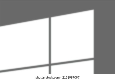 shadow overlay vector isolated on transparent background for presentations and mock ups, minimal tropical plants and window frame scene, indoor light effect with sunshine and rays
