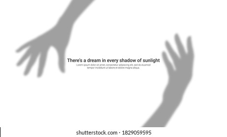 Shadow overlay visual element. Transparent soft light and shadow scenes hand with taking hand. Design for mockup, ad, related for visual graphic.