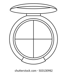 Shadow palette with applicator icon. Outline illustration of palette with applicator vector icon for web