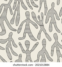 Shadow People Silhouette Seamless Ornament