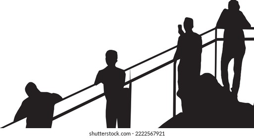 Shadow people in various gestures,vector silhouettes of men and a women