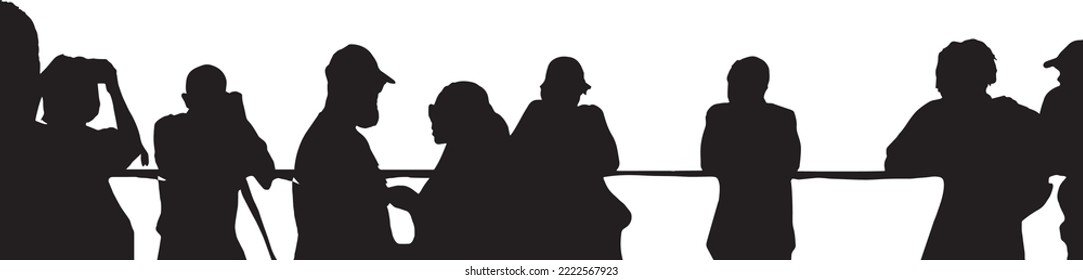 Shadow people in various gestures,vector silhouettes of men and a women