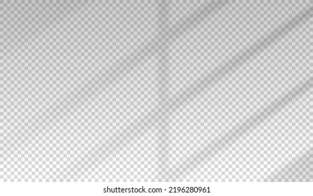 Shadow from reflecting blind. Reflected shades on sun light window on wall. Overlay effect design print. Natural shade blinds isolated on transparent background. Reflect sunlight soft shading. Vector