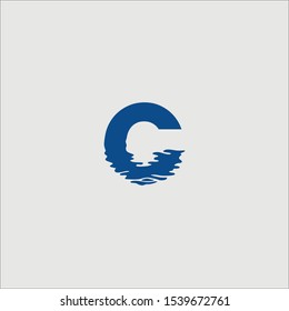 Shadow Reflection of C Leter Icon Vector