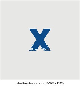 Shadow reflection of X Leter Icon Vector