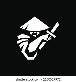shadow of a samurai with his katana