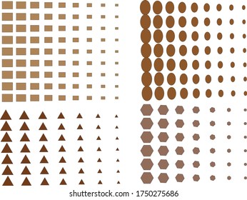 shadow shape of round and hexagon boxes