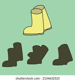 Shadow shoes riddle. vector illustration for kids