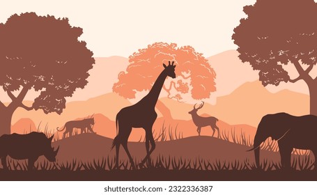 Shadow silhouette with forest scene in the background