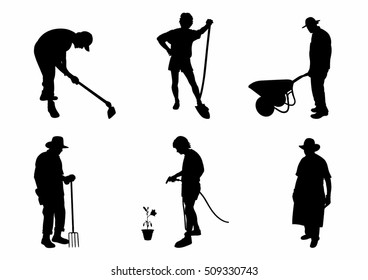 Shadow of six gardeners