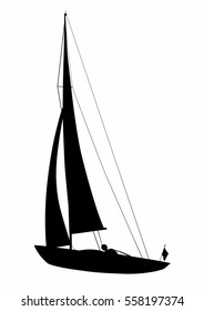 Shadow of a small sailboat