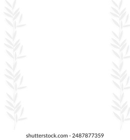 Shadow of stem leaves on a both sides, light background, ideal for shadow designs, nature-themed projects, and subtle decorative elements. Used for flyers, products ads and digital graphics. Editable.