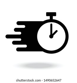 shadow. Stopwatch illustration. Device to display time and time limit. Symbol of speed