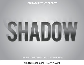 shadow text effect template with silver type style and elengant concept use for exclusive sign and logotype 