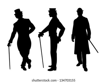 Shadow of three men
