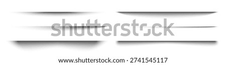 Shadow vector divider paper overlay effect. Shadow effect realistic box rectangle transparent flyer design frame