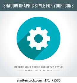 Shadow vector graphic style. For icons style included.