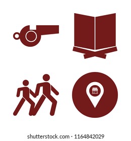 shadow vector icons set. with store location, whistle, pedestrian people and holy quran in set