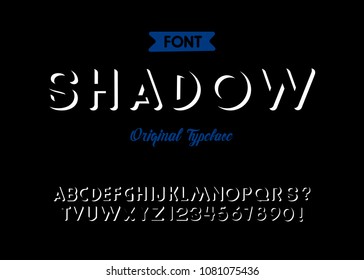 'Shadow' Vintage 3D Sans Serif Rounded Alphabet with Shadow Effect. Retro Typography. Vector Illustration.